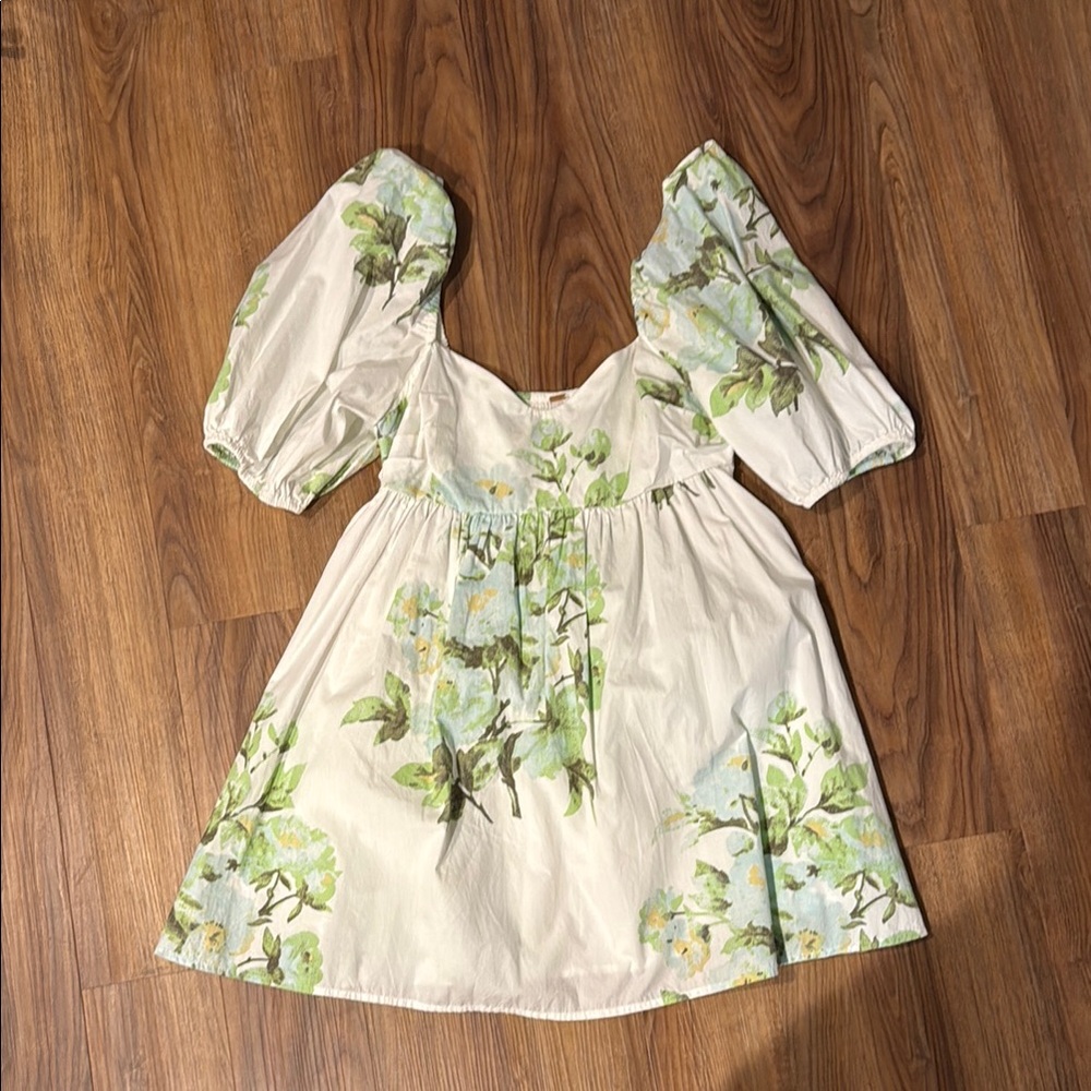 Free People Floral Puff Sleeve Dress